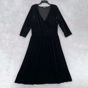 Eddie Bauer Black Velvet Dress XL Tall